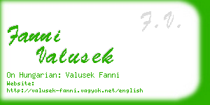 fanni valusek business card